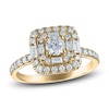 Thumbnail Image 0 of Round & Baguette-Cut Diamond Engagement Ring 7/8 ct tw 14K Yellow Gold