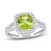 Thumbnail Image 1 of Natural Peridot Ring 1/3 ct tw Diamonds 14K White Gold