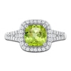 Thumbnail Image 3 of Natural Peridot Ring 1/3 ct tw Diamonds 14K White Gold