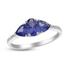 Thumbnail Image 2 of Oval & Trillion-Cut Natural Tanzanite Ring 1/20 ct tw 14K White Gold