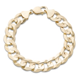 Solid Curb Bracelet 10K Yellow Gold 8.5&quot;