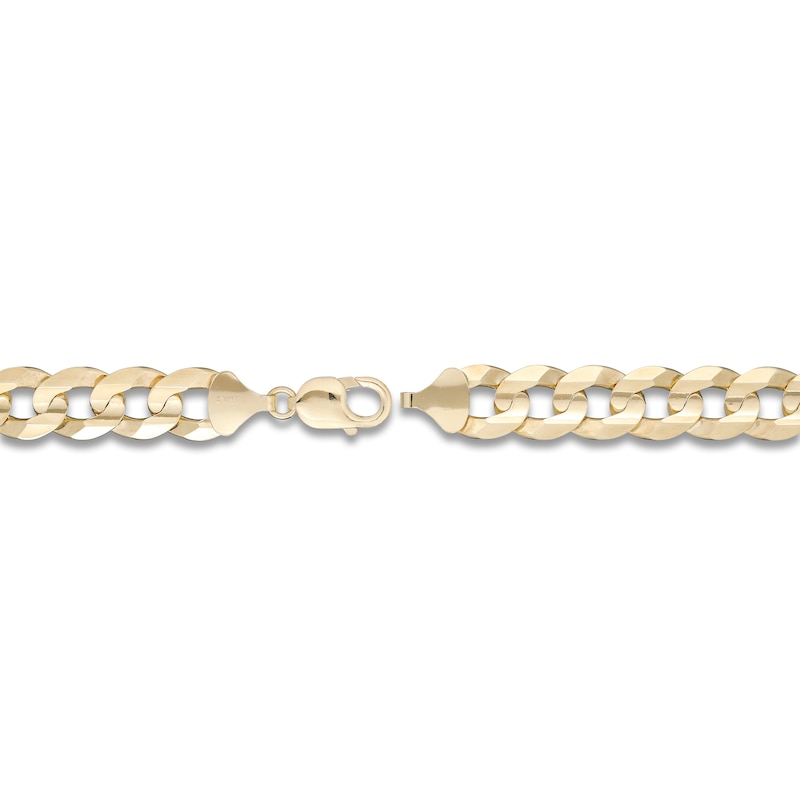 Main Image 3 of Solid Curb Bracelet 10K Yellow Gold 8.5&quot;