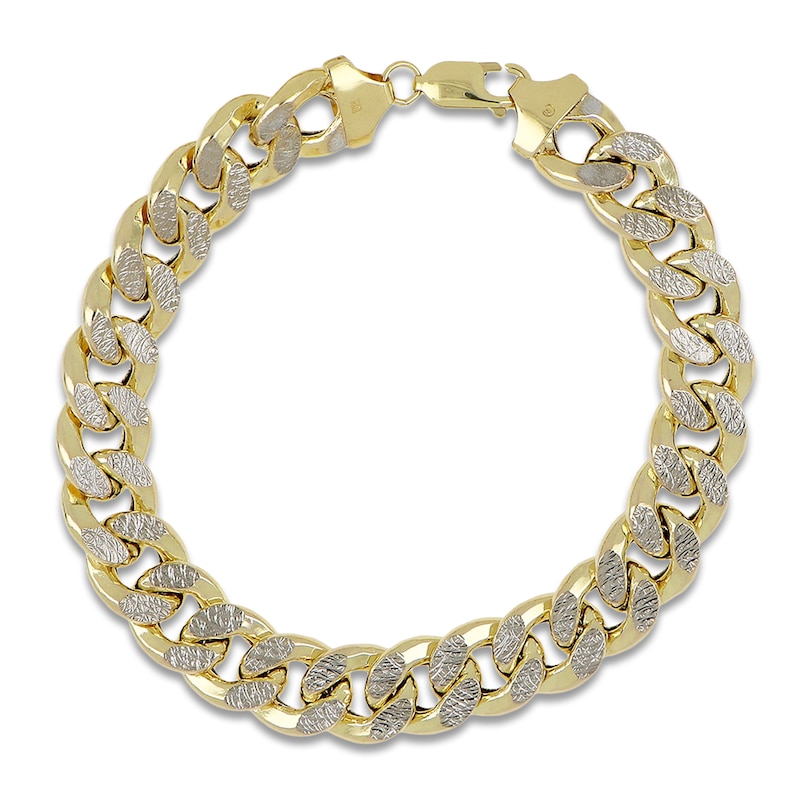 Main Image 1 of Semi-Solid Curb Chain Bracelet 14K Yellow Gold 8.5&quot; 11.2mm