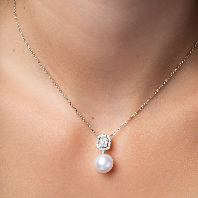 Main Image 2 of Yoko London South Sea Cultured Pearl Necklace 1/3 ct tw Diamonds 18K White Gold 16&quot;