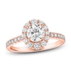 Thumbnail Image 1 of Diamond Halo Engagement Ring 1-1/4 ct tw 14K Rose Gold