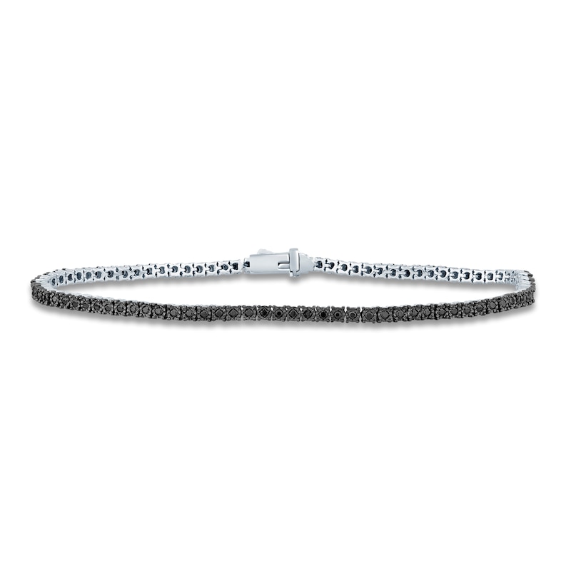 Main Image 1 of Men's Diamond Tennis Bracelet 1 ct tw Round 14K White Gold