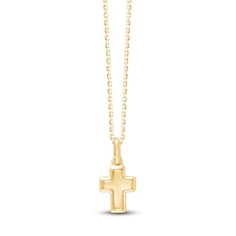 Children's Cross Pendant Necklace 18K Yellow Gold 10&quot;