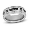 Thumbnail Image 1 of Men's Black Diamond Wedding Band 1/5 ct tw Tungsten Carbide 8mm