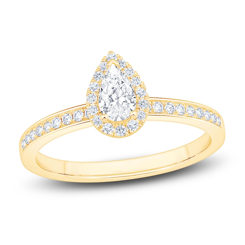 Brilliant Moments Pear-Shaped Diamond Engagement Ring 1/2 ct tw 14K Yellow Gold