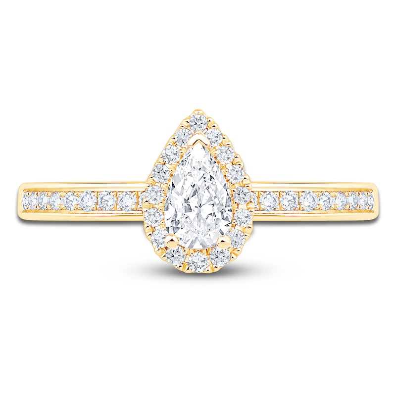 Brilliant Moments Pear-Shaped Diamond Engagement Ring 1/2 ct tw 14K Yellow Gold