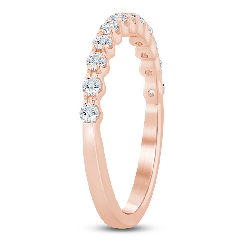 Main Image 2 of Diamond Scalloped Contour Anniversary Ring 1/3 ct tw 14K Rose Gold