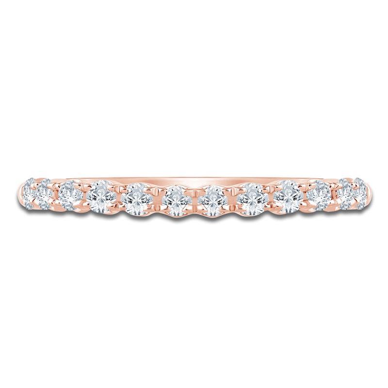 Main Image 3 of Diamond Scalloped Contour Anniversary Ring 1/3 ct tw 14K Rose Gold