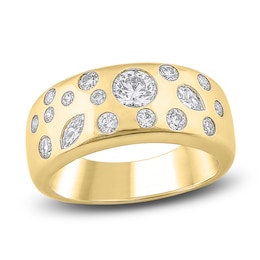 Brilliant Moments Round & Marquise-Cut Diamond Anniversary Ring 1 ct tw 14K Yellow Gold