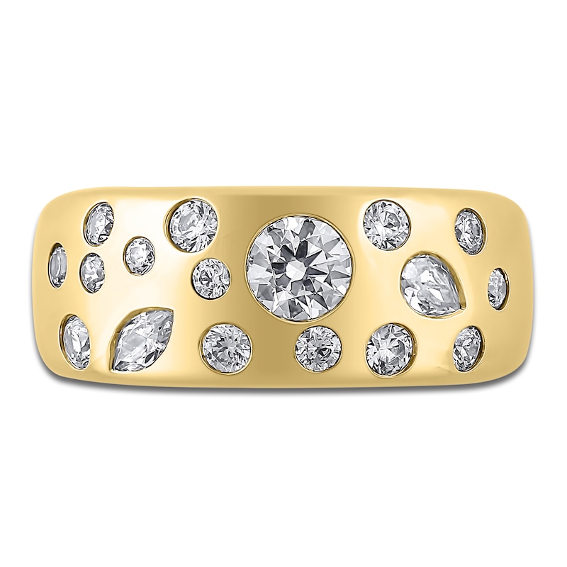 Brilliant Moments Round & Marquise-Cut Diamond Anniversary Ring 1 ct tw 14K Yellow Gold