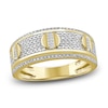 Thumbnail Image 0 of Men's Baguette & Round-Cut Diamond Fashion Ring 1/2 ct tw 10K Yellow Gold