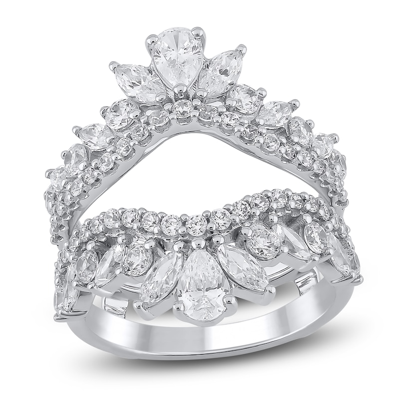 Lab-Created Diamond Pear, Marquise & Round-Cut Enhancer Ring 2-1/2 ct tw 14K White Gold