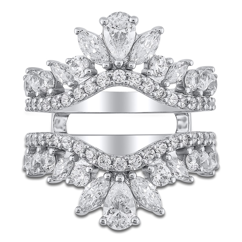 Lab-Created Diamond Pear, Marquise & Round-Cut Enhancer Ring 2-1/2 ct tw 14K White Gold
