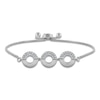 Thumbnail Image 1 of Diamond Circles Trio Bolo Bracelet 1/3 ct tw Sterling Silver 9.5&quot;