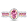 Thumbnail Image 3 of Kallati Oval-Cut Natural Pink Sapphire & Diamond Ring 1/2 ct tw 14K Yellow Gold