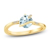 Thumbnail Image 1 of Cushion-Cut Natural Sky Blue Topaz & Diamond Accent Ring 14K Yellow Gold