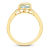 Thumbnail Image 2 of Cushion-Cut Natural Sky Blue Topaz & Diamond Accent Ring 14K Yellow Gold