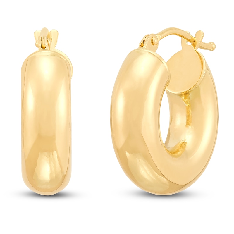 Main Image 2 of Chunky Hoop Earrings 10K Yellow Gold 16mm