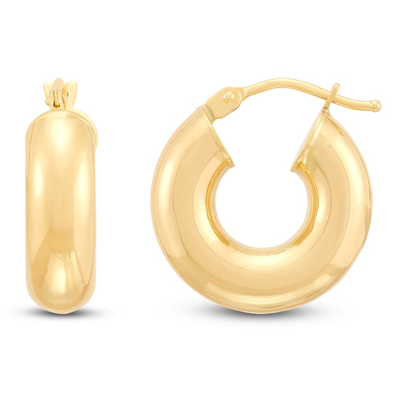 Main Image 3 of Chunky Hoop Earrings 10K Yellow Gold 16mm