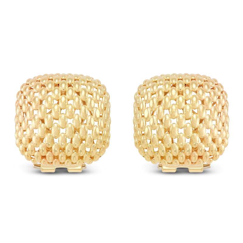 Main Image 1 of Mesh Square Stud Earrings 10K Yellow Gold