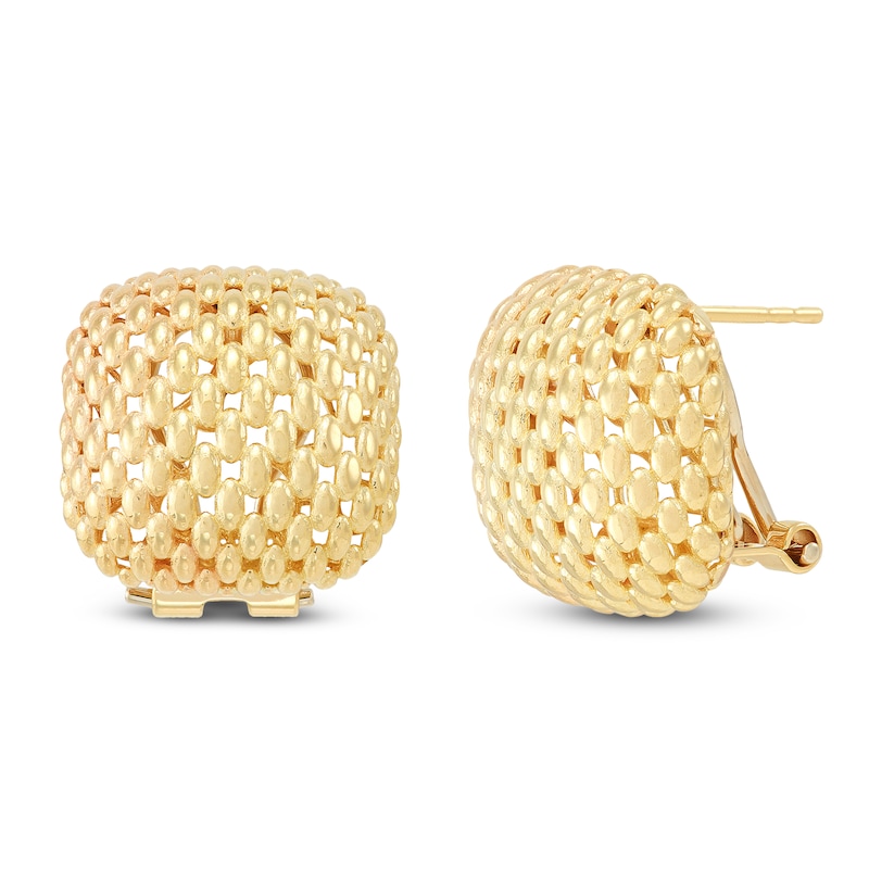 Main Image 2 of Mesh Square Stud Earrings 10K Yellow Gold