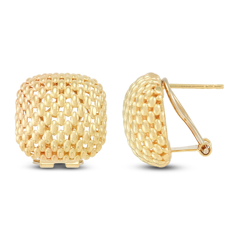 Main Image 3 of Mesh Square Stud Earrings 10K Yellow Gold