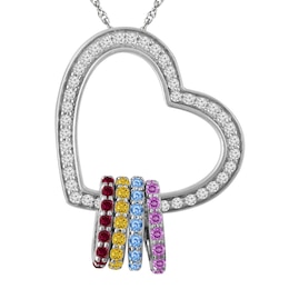 Birthstone Family & Mother's Heart Necklace