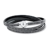 Thumbnail Image 1 of Lord's Prayer Bracelet Black Leather Stainless Steel