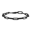 Thumbnail Image 2 of Solid Paperclip Chain Necklace 18&quot;/Bracelet Set Black Ion-Plated Stainless Steel 7.5&quot;