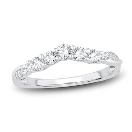 Diamond Contour Anniversary Band 1/2 ct tw Round 14K White Gold