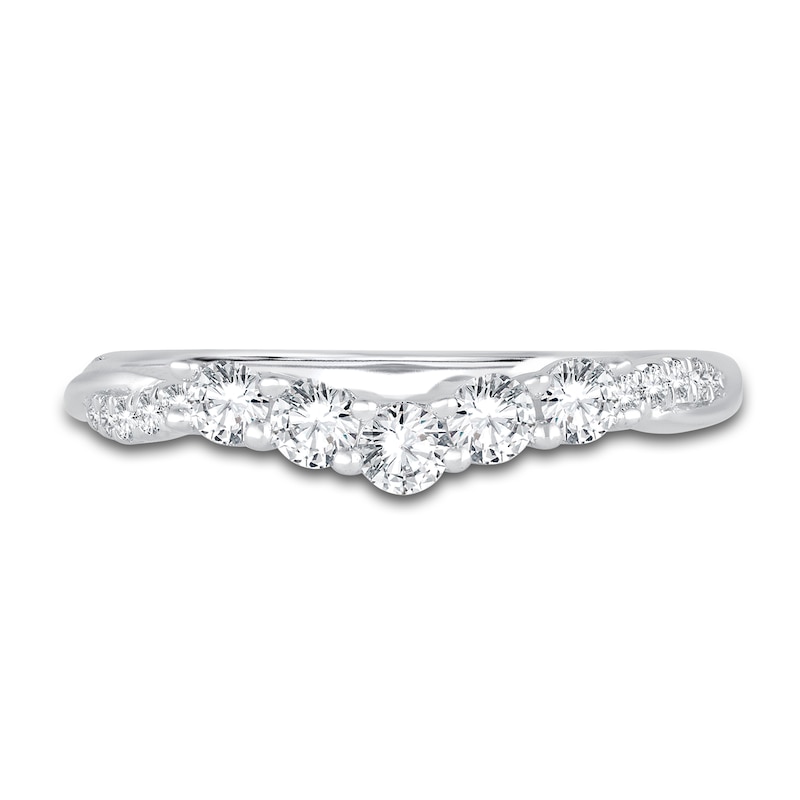 Diamond Contour Anniversary Band 1/2 ct tw Round 14K White Gold