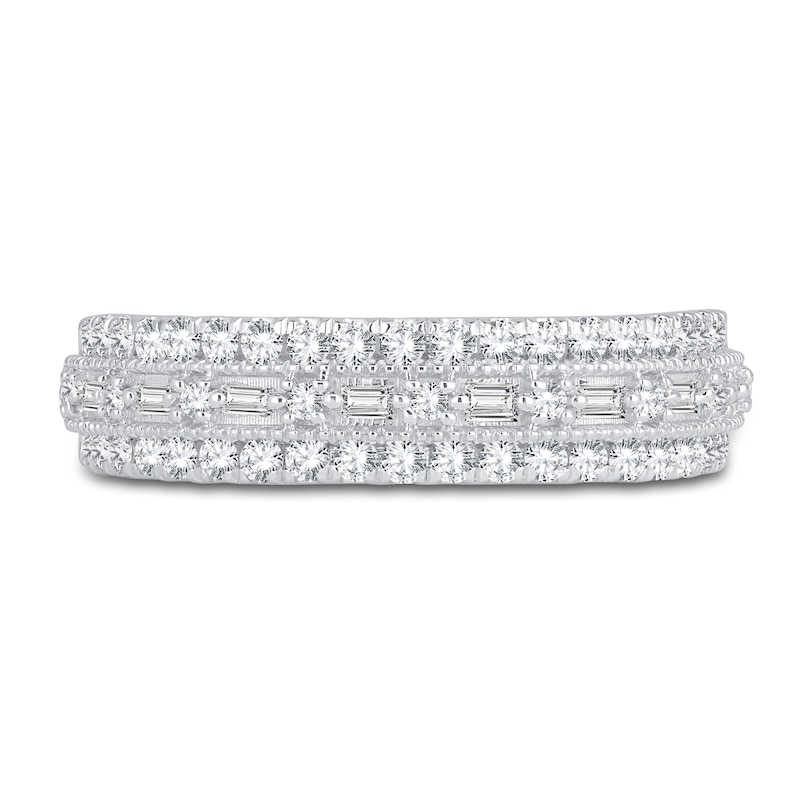 Diamond Anniversary Band 1/2 ct tw Baguette/Round 14K White Gold