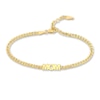 Thumbnail Image 1 of &quot;MOM&quot; Curb Bracelet 14K Yellow Gold 6.7&quot; Adj.