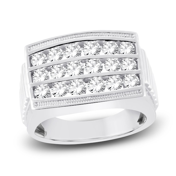 Men's Lab-Created Diamond Ring 2 ct tw Round 14K White Gold | Jared