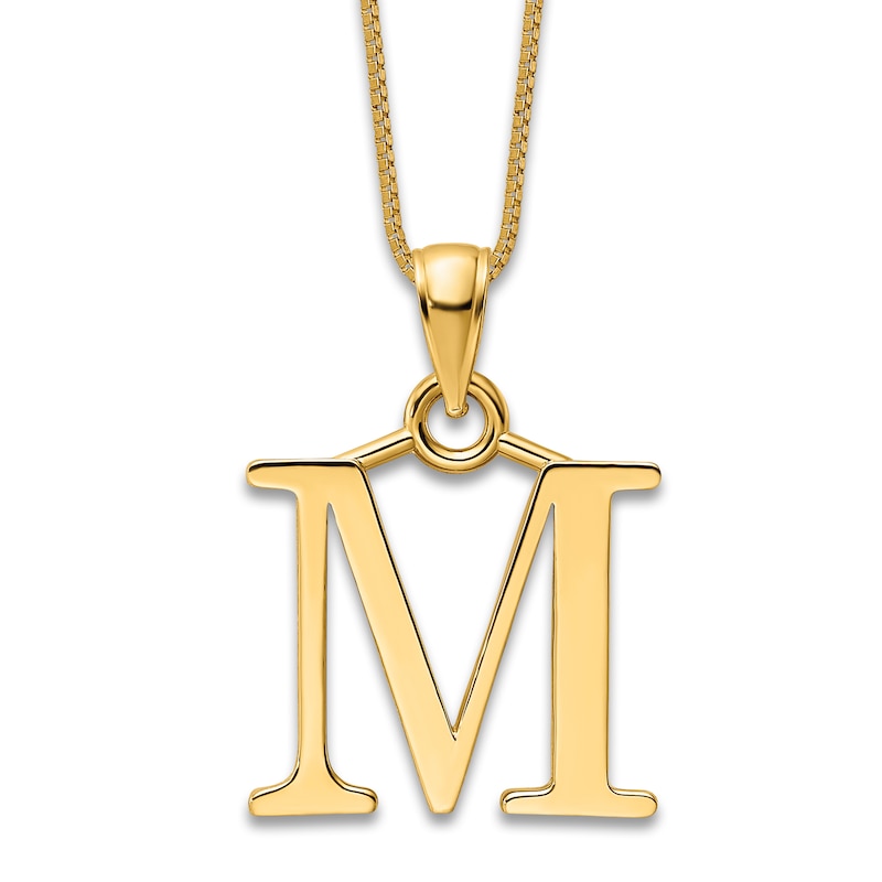 Main Image 1 of Initial M Necklace 14K Yellow Gold 18&quot;