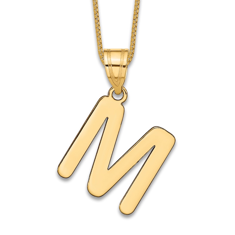 Main Image 1 of Initial M Necklace 14K Yellow Gold 18&quot;