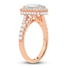 Thumbnail Image 1 of Lab-Created Diamond Engagement Ring 2-3/4 ct tw Emerald/Round 14K Rose Gold