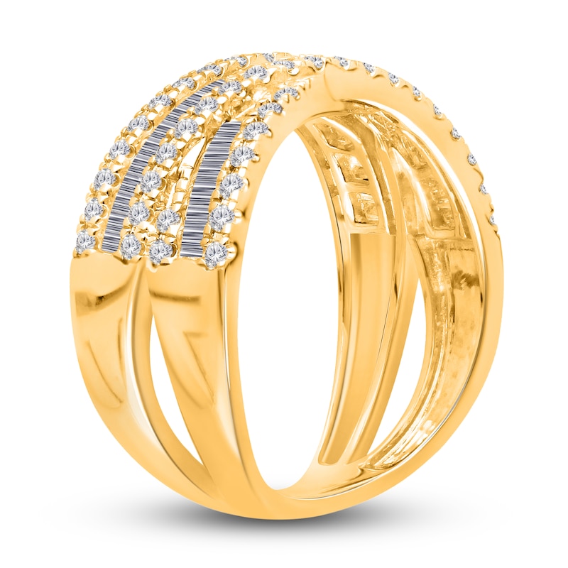 Main Image 2 of Kallati Diamond Ring 3/4 ct tw Round/Baguette 14K Yellow Gold