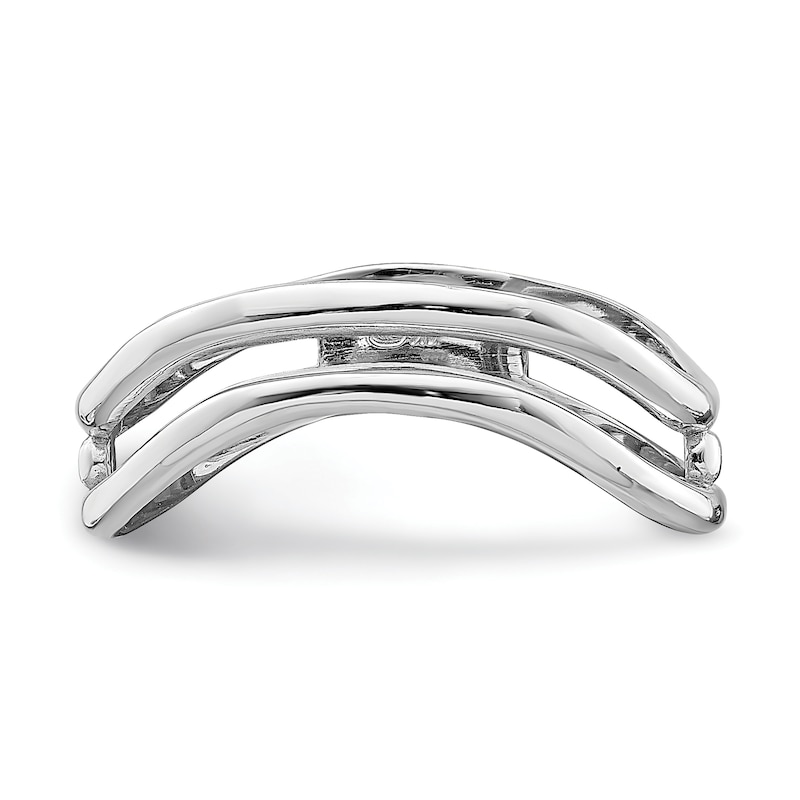 Main Image 3 of High-Polish Double Wave Ring 14K White Gold