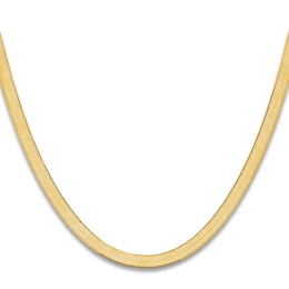 Solid Herringbone Chain Necklace 14K Yellow Gold 20&quot; 6.5mm