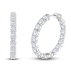 Thumbnail Image 2 of Diamond Hoop Earrings 7 ct tw Round 14K White Gold