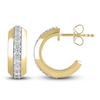 Thumbnail Image 1 of Diamond Hoop Earrings 3/4 ct tw Round 10K Yellow Gold