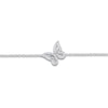 Thumbnail Image 2 of Diamond Butterfly Station Bracelet 1/8 ct tw Round 10K White Gold