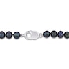 Thumbnail Image 1 of Men's Black Freshwater Cultured Pearl Necklace Sterling Silver 20"