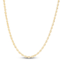 Solid Silk Rope Chain Necklace 14K Yellow Gold 3.0mm