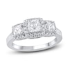 Thumbnail Image 1 of Diamond Engagement Ring 1-1/4 ct tw Princess/Round 14K White Gold